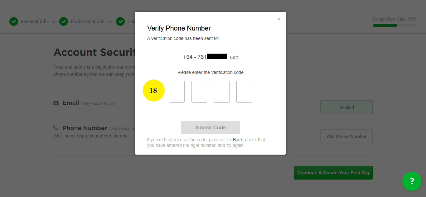 Create a Fiverr account