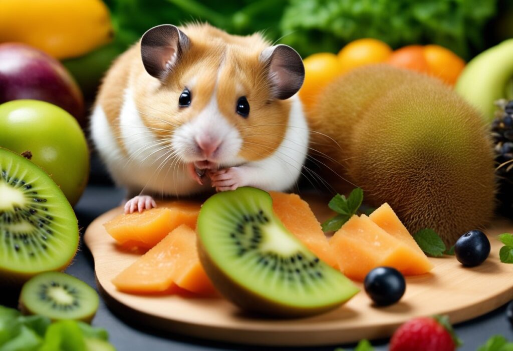 Hamsters Eat Kiwi Fruit