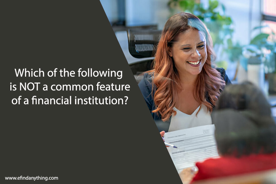 Which of the following is NOT a common feature of a financial institution?